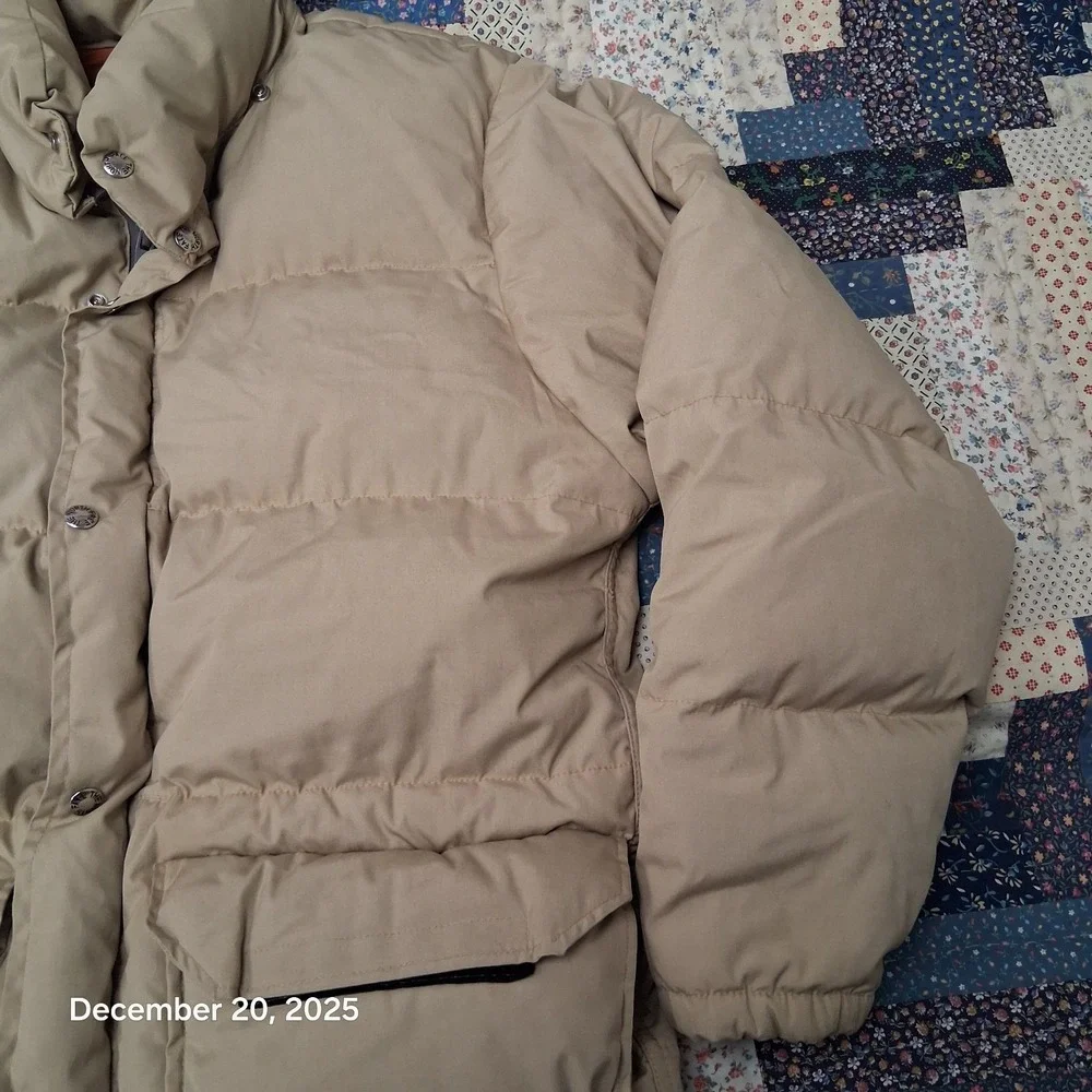 Vintage The North Face Brown Label Puffer Down Jacket Size Small Beige